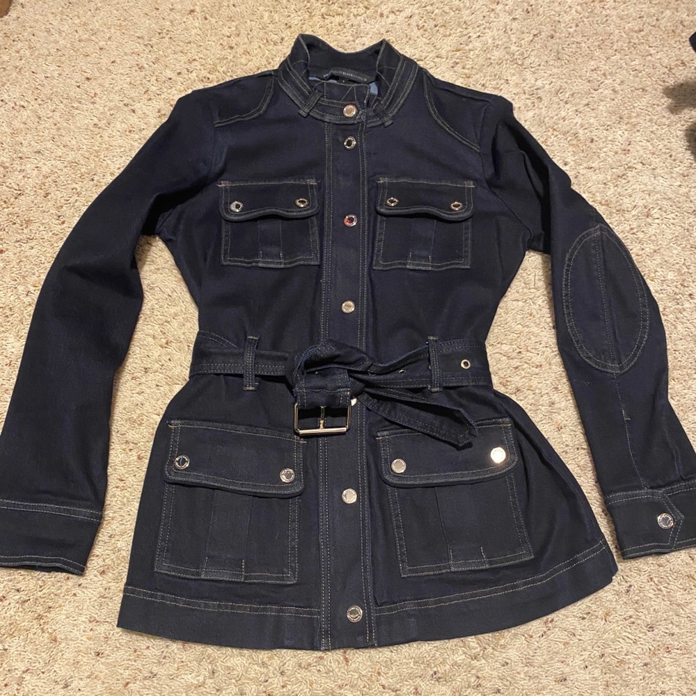 Whbm military style denim jacket